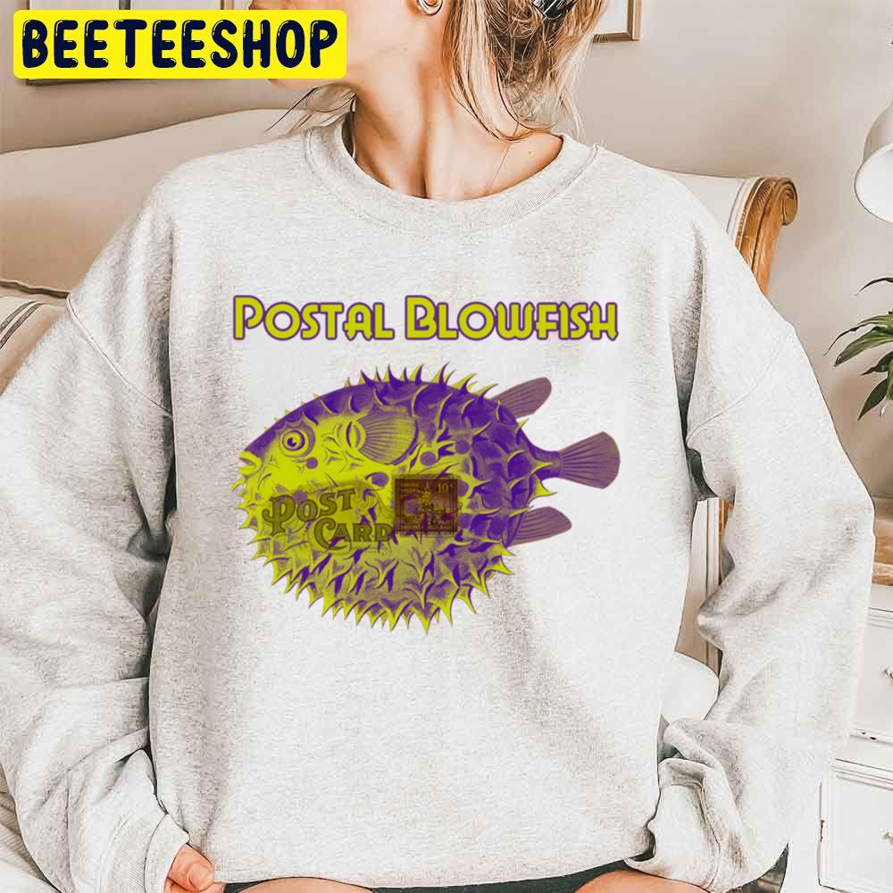 Postal Blowfish Post Card Trending Unisex Sweatshirt