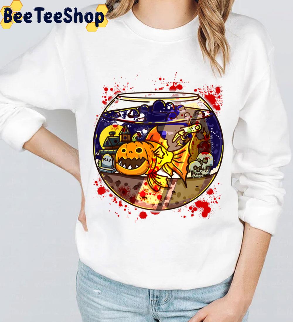 Pumpkin Face Piranha Goldfish Trending Unisex Sweatshirt