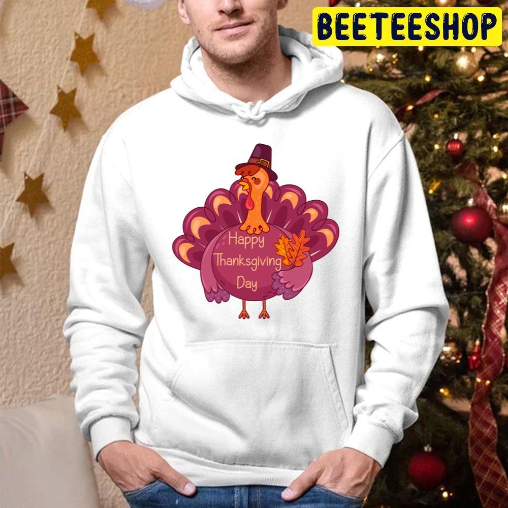 Purple Art Happy Day Thanksgiving Trending Unisex Hoodie