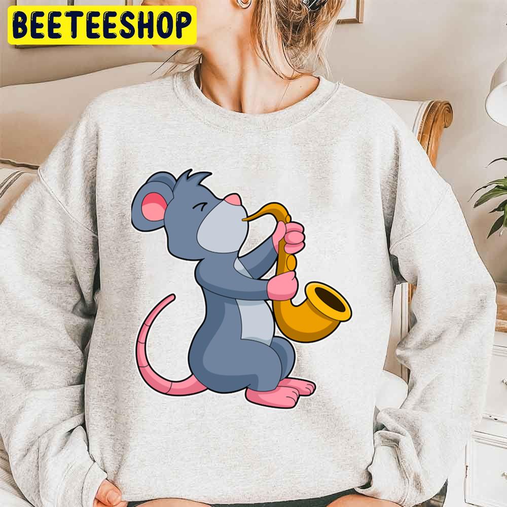 Rat At Music With Saxophone Trending Unisex Sweatshirt