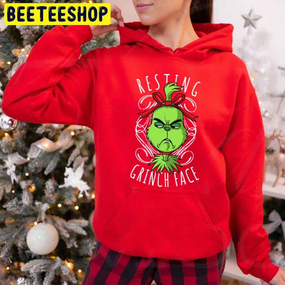 Resting Grinch Face Christmas Trending Unisex Hoodie