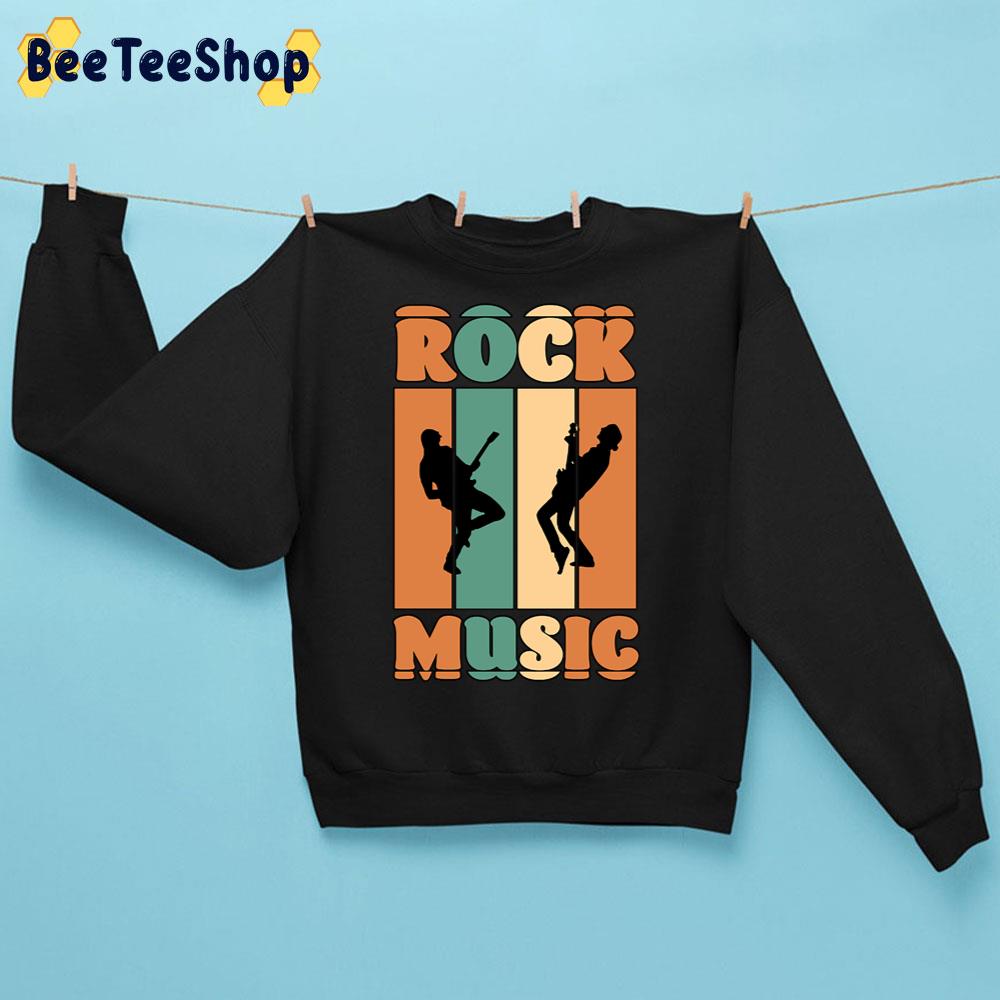 Retro Rock Music Great For Music Lovers Retro Colors & Black Logo Design T-Sh Trending Unisex Sweatshirt