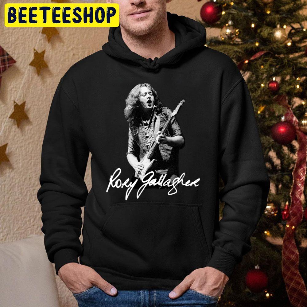 Rory Gallagher Playing Guitar Trending Unisex Hoodie