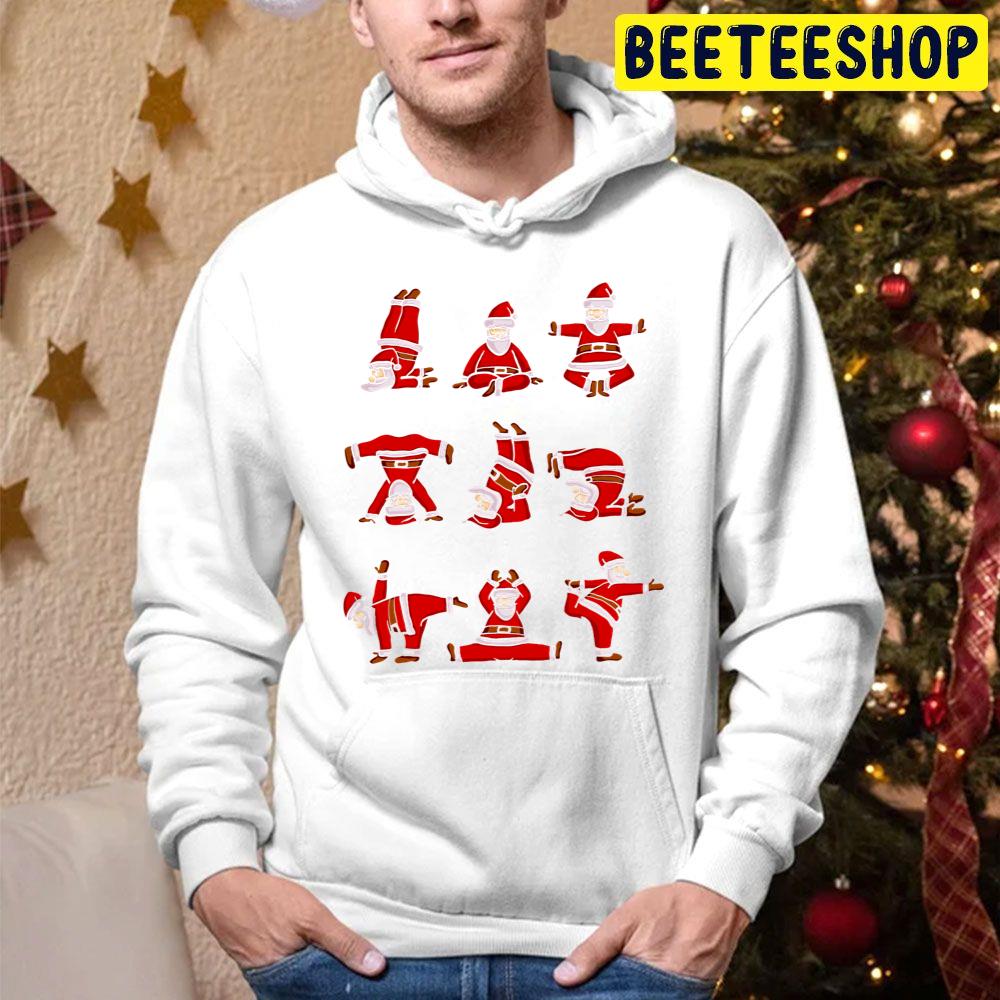 Santa Claus Doing Yoga Funny Christmas Trending Unisex Hoodie