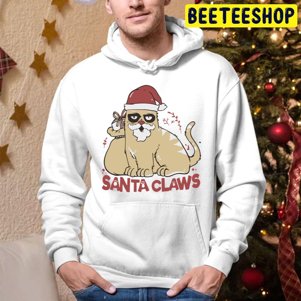 Santa Claws Funny Cat Christmas Trending Unisex Hoodie