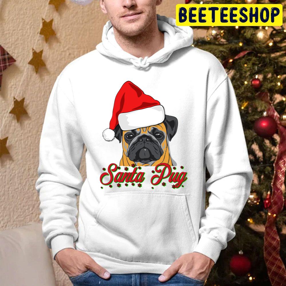 Santa Pug Christmas Design Trending Unisex Hoodie