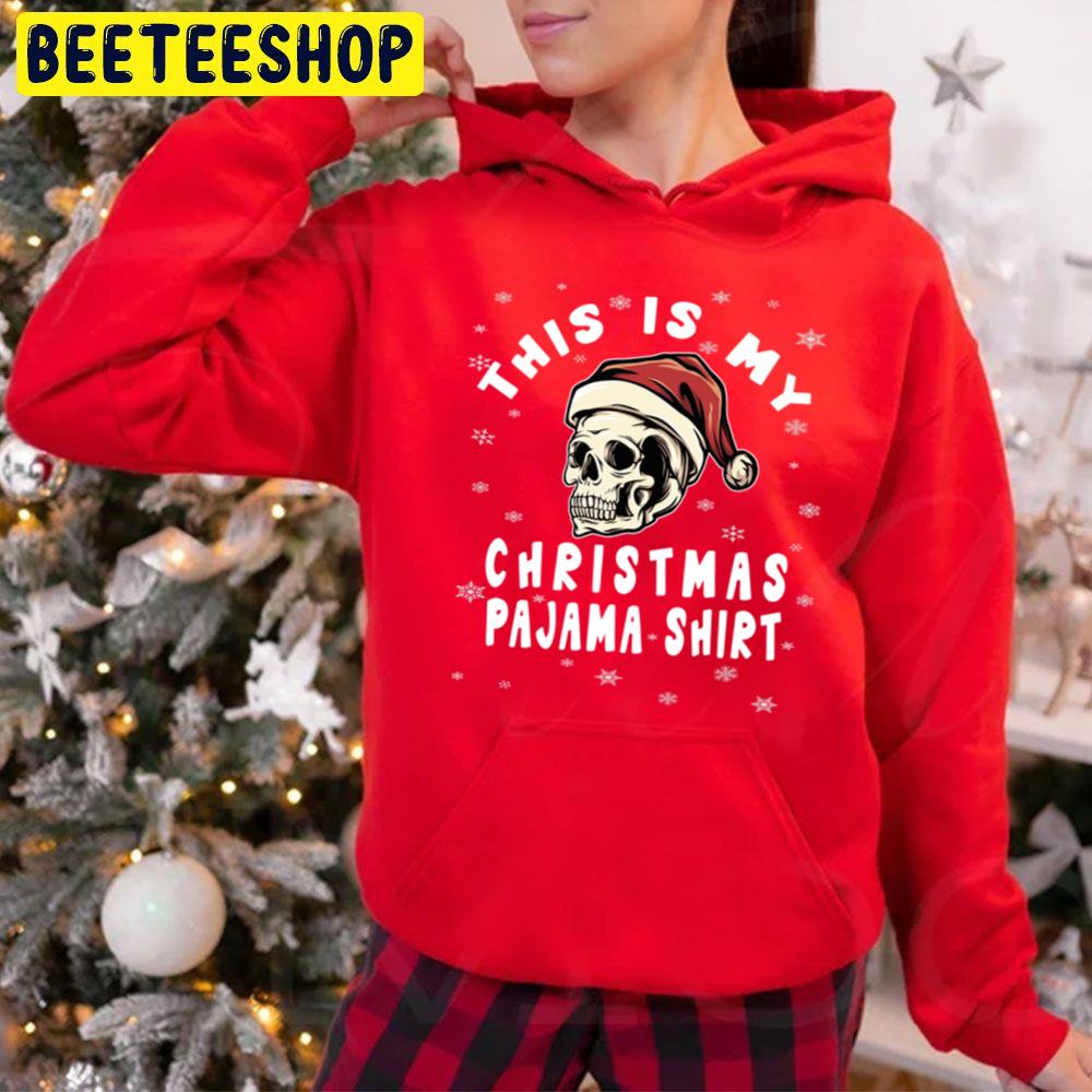 Santa Skull Hat This Is My Christmas Pajama Trending Unisex Hoodie