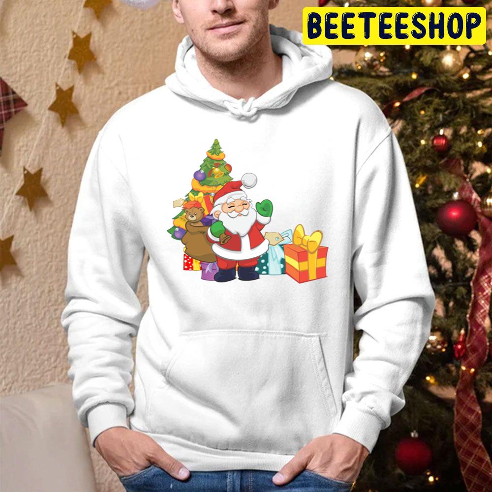 Santa With Gifts Ho Ho Ho Merry Christmas Trending Unisex Hoodie