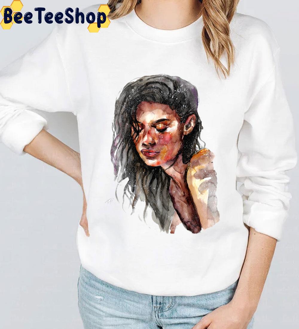 Sara Sampaio Watercolor Portrait Trending Unisex Sweatshirt