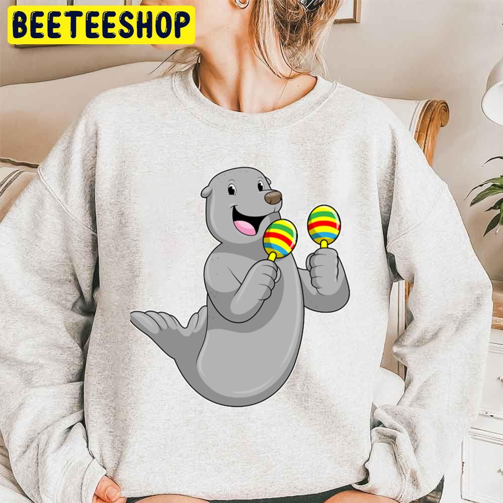 Seal As Musician With Maracas Trending Unisex Sweatshirt