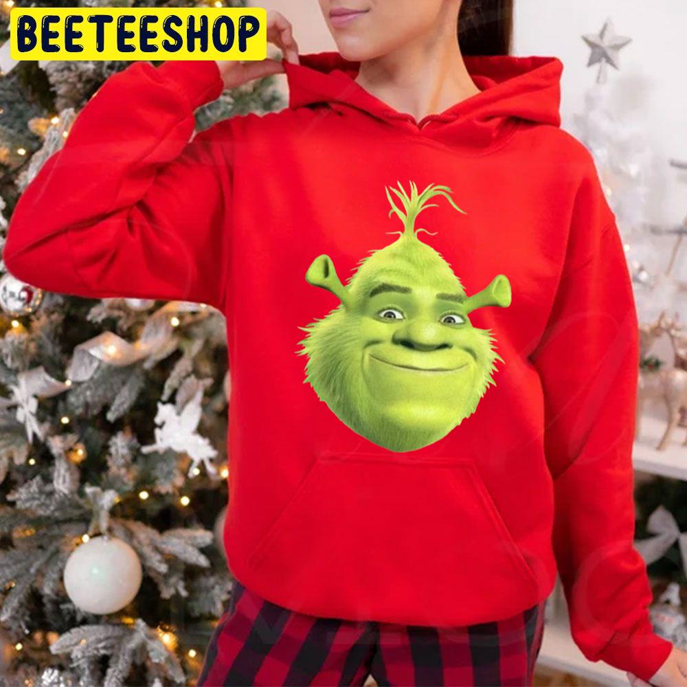 Shrek Grinch Face Meme Trending Unisex Hoodie