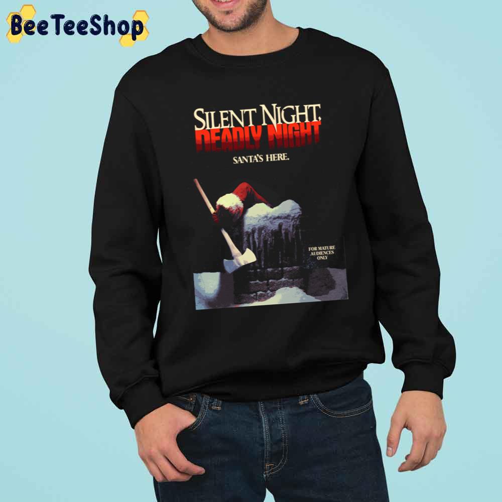 Silent Night, Deadly Night Santa Here Christmas Trending Unisex Sweatshirt