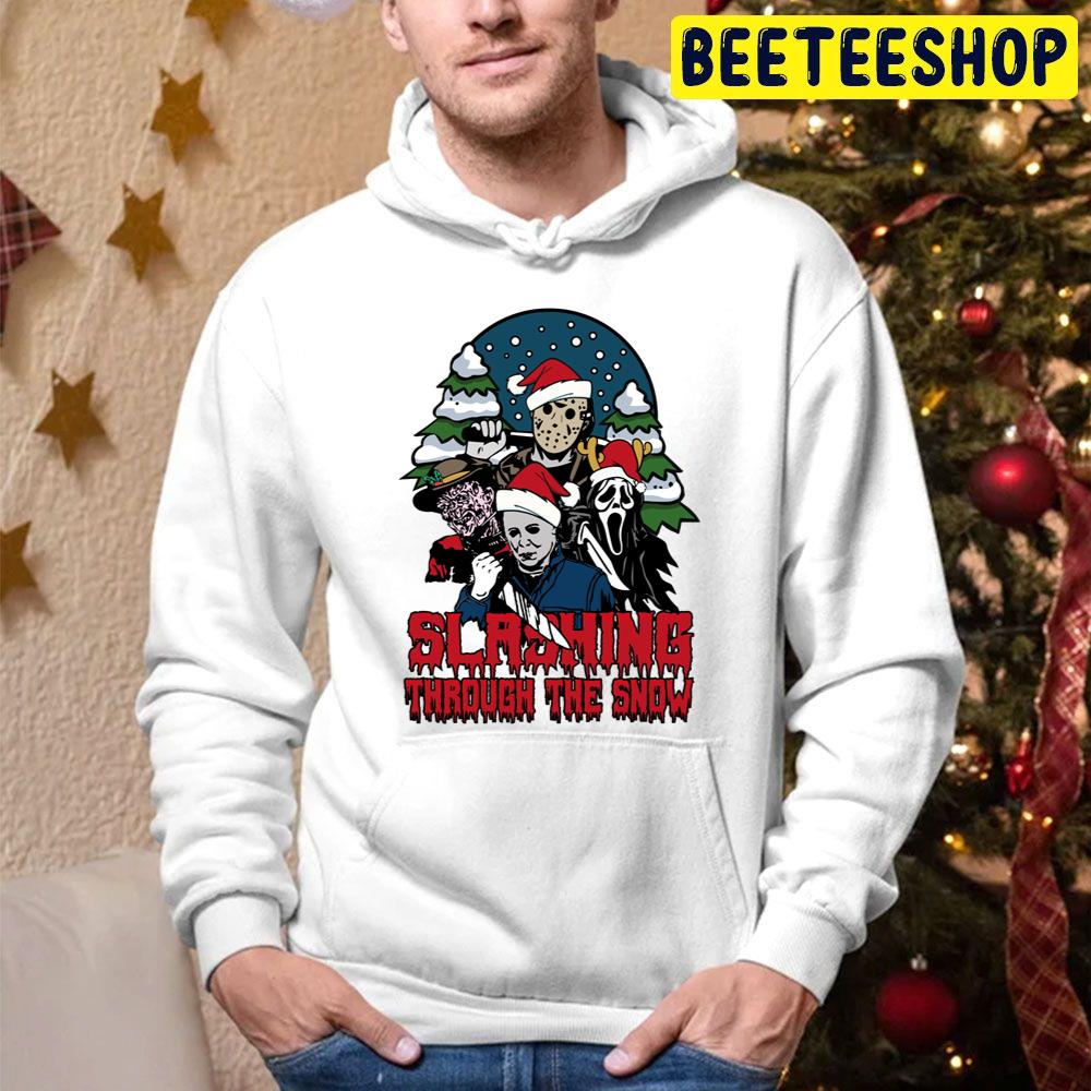 Slashing Through The Snow Horror Killer Christmas Trending Unisex Hoodie