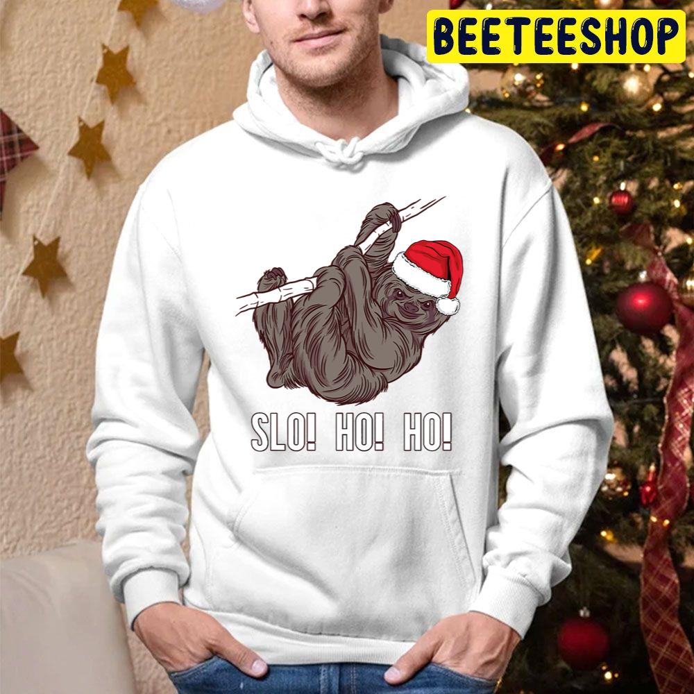 Slo Ho Ho Funny Christmas Sloth Trending Unisex Hoodie