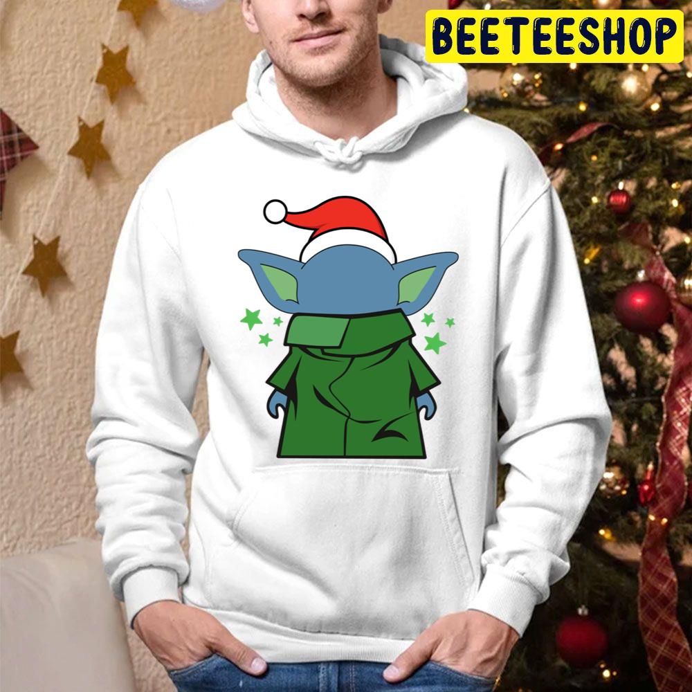 Small Baby Santa Blue Alien Christmas Trending Unisex Hoodie