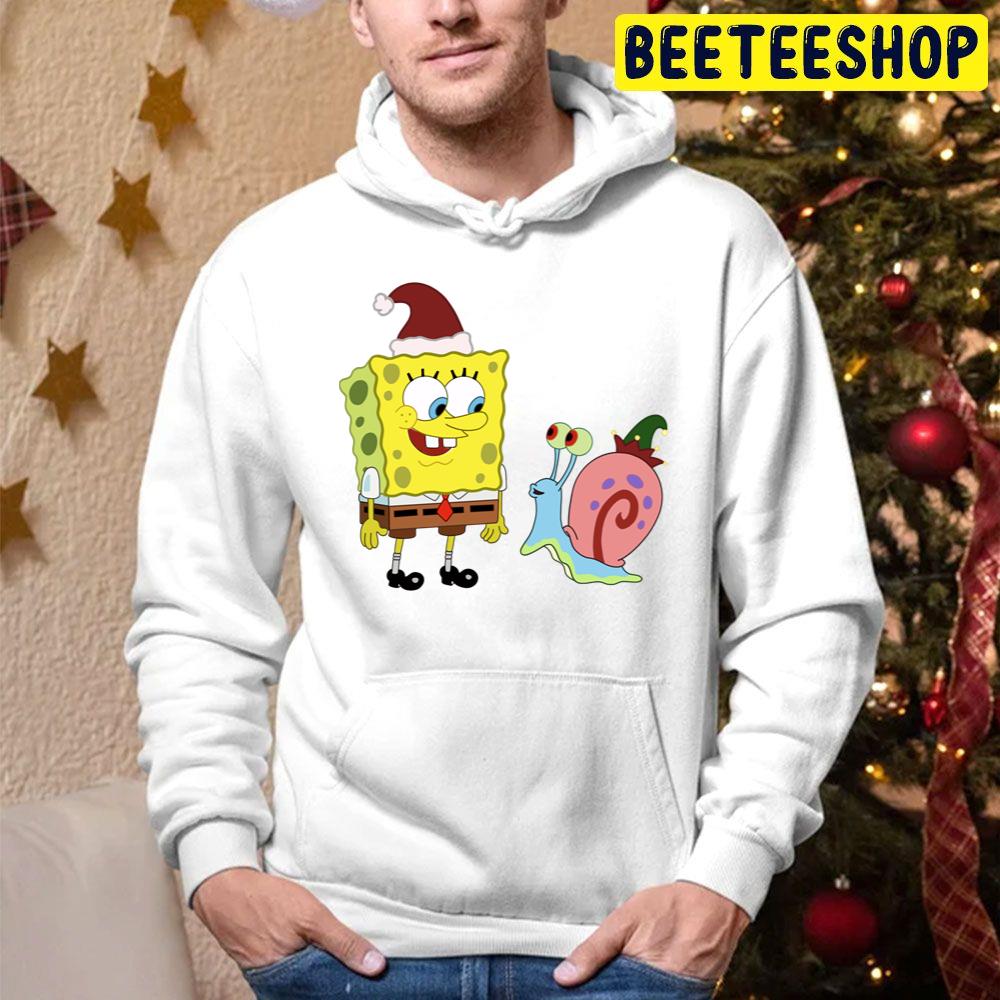 Spongebob And Gary Christmas Trending Unisex Hoodie