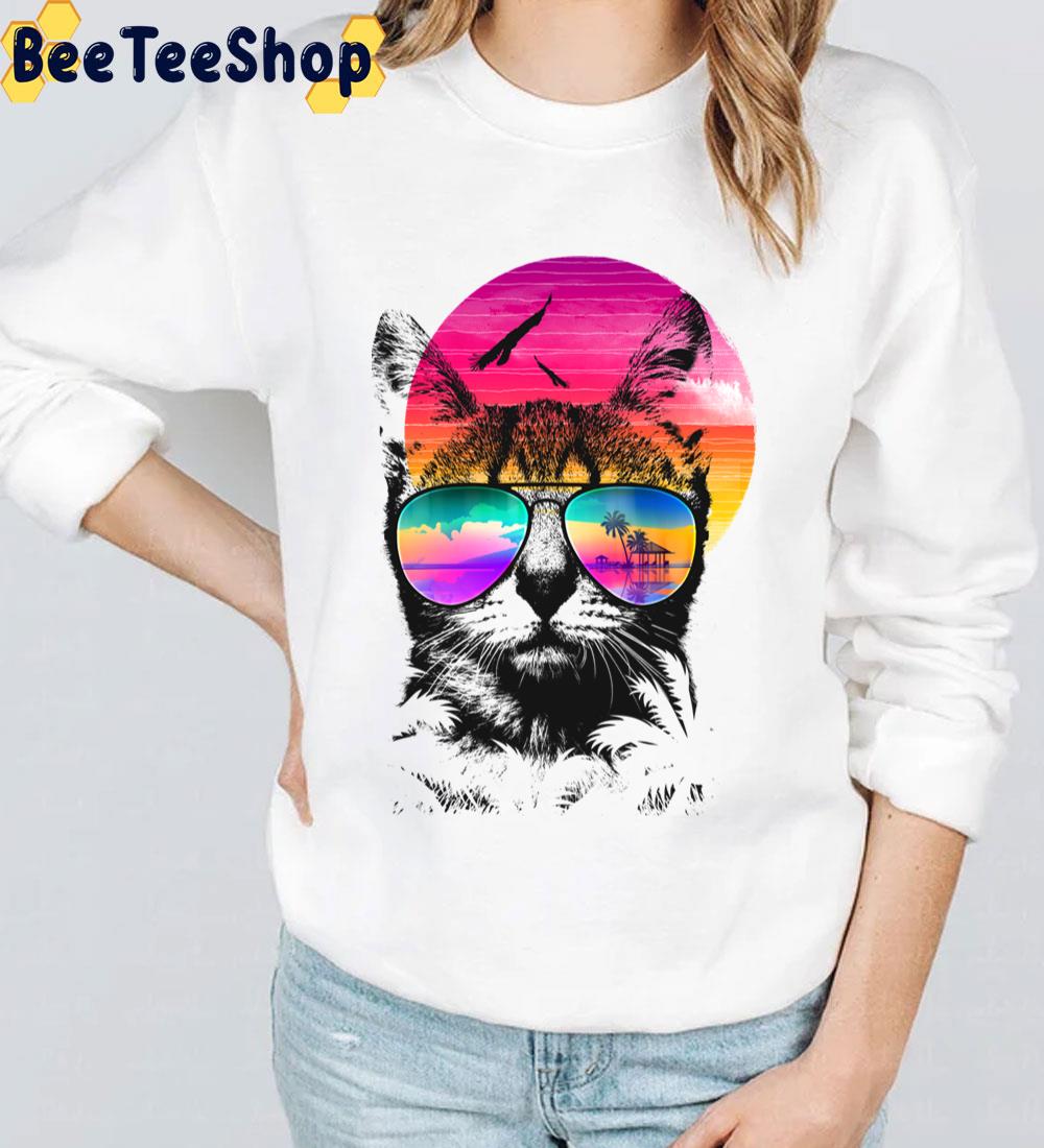 Summer Cat Retro Art Trending Unisex Sweatshirt