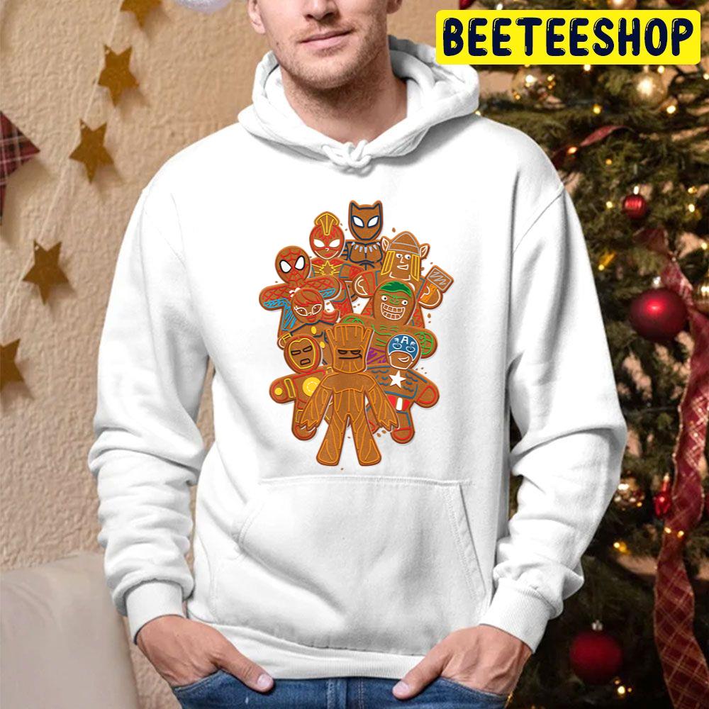 Superhero Gingerbread Cookies Christmas Trending Unisex Hoodie