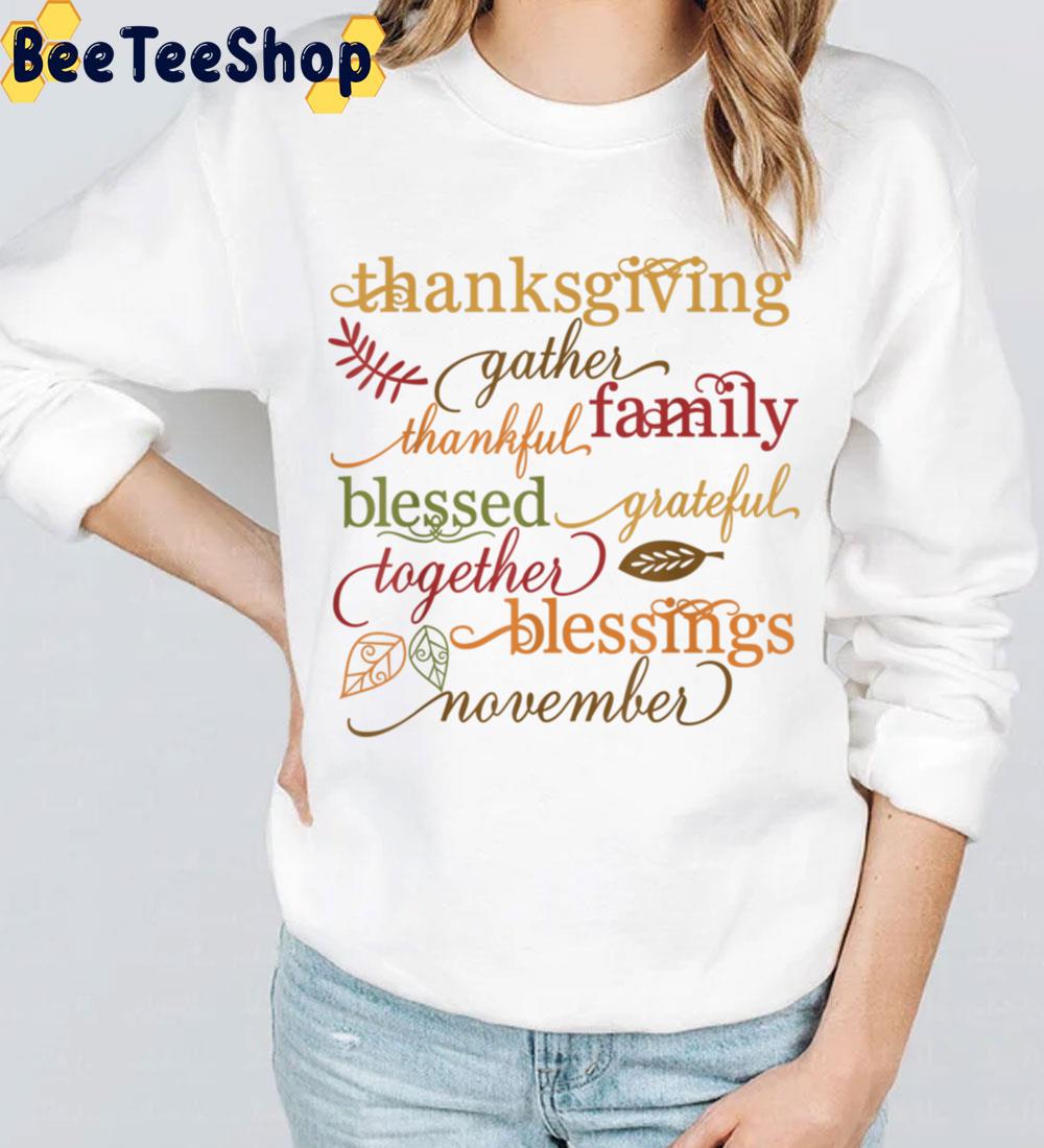 Thankful Blessings Thanksgiving Family Trending Unisex Sweatshirt