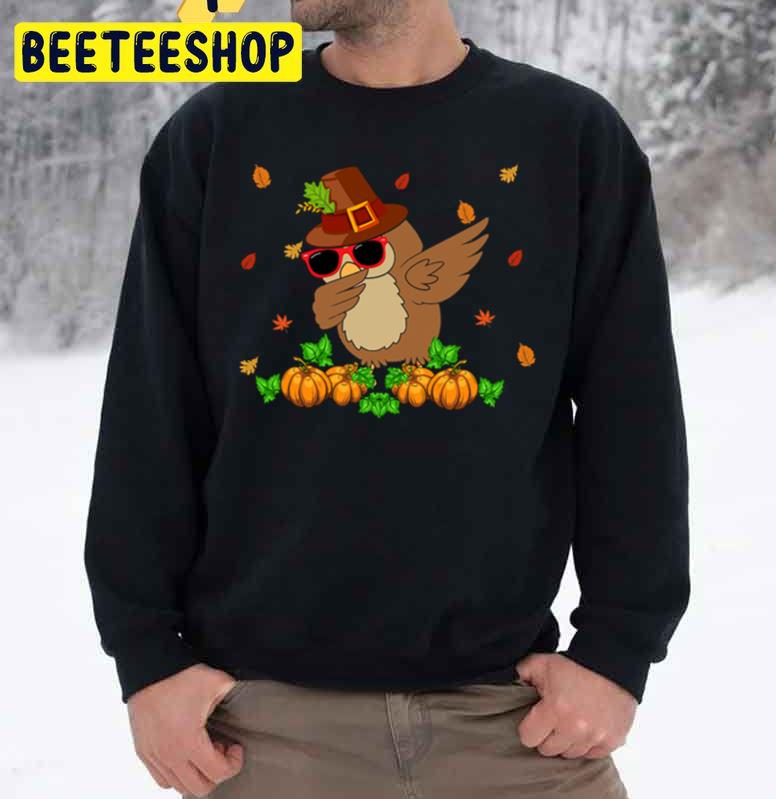 Thanksgiving Dabbing Pilgrim Owl Trending Unisex Sweatshirt