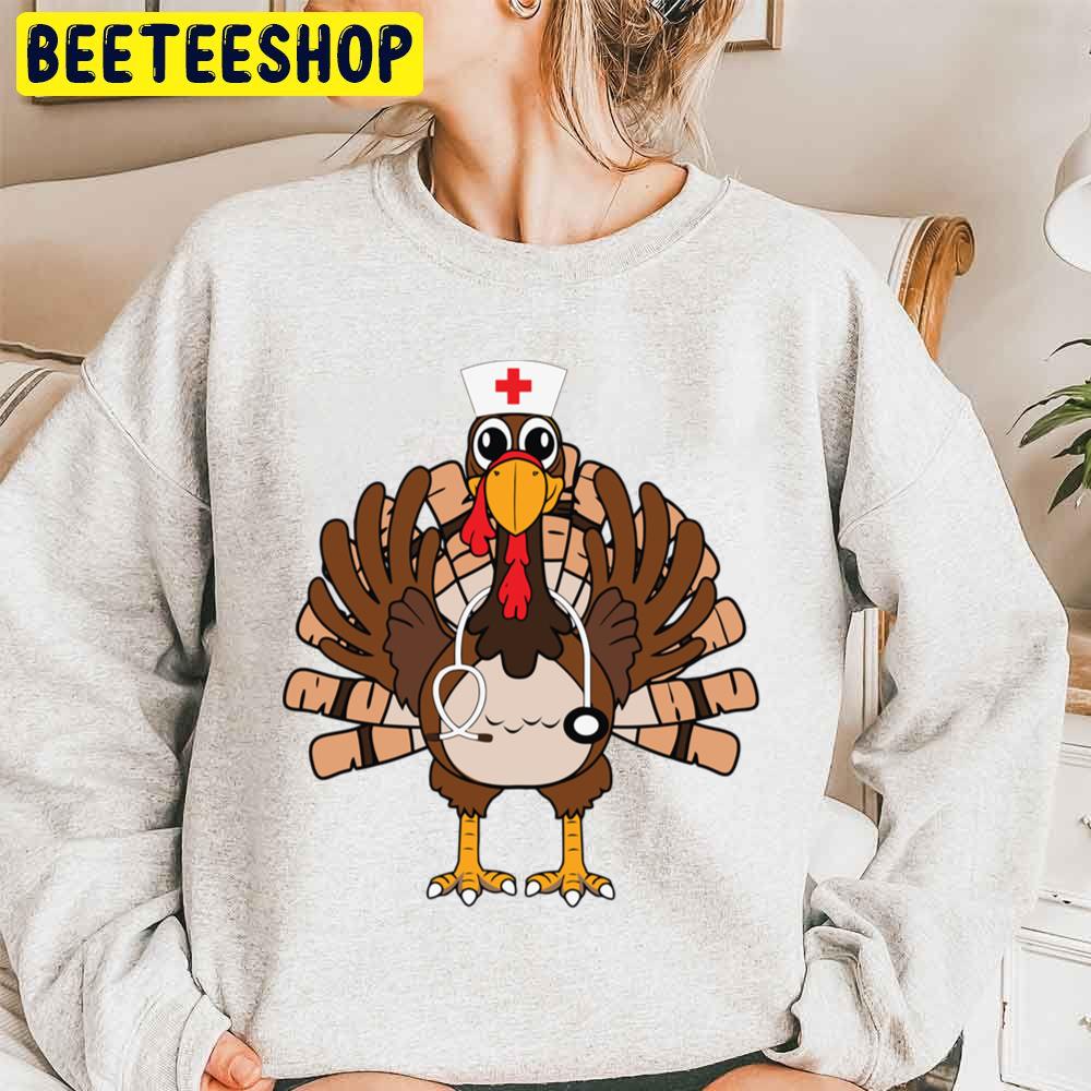 Thanksgiving Nurse Turkey Crew Trending Unisex Sweatshirt