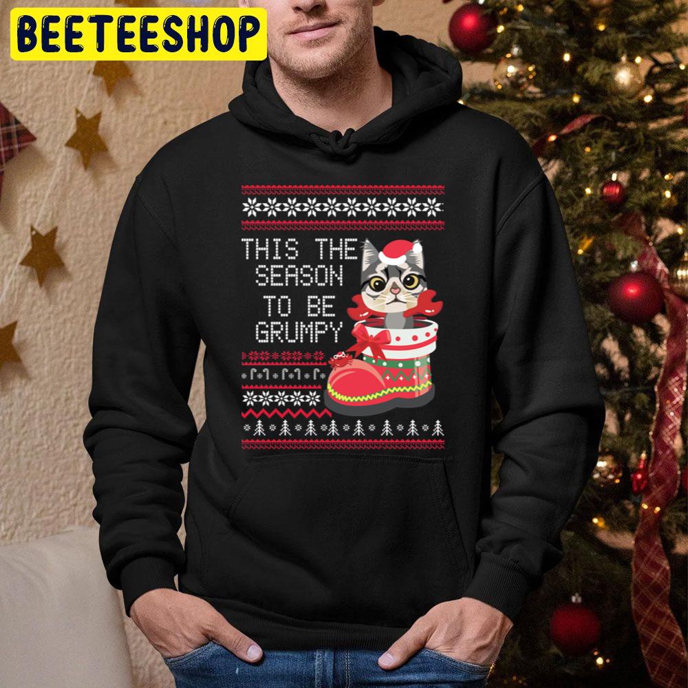 This The Season To Be Grumpy Christmas Cat Trending Unisex Hoodie