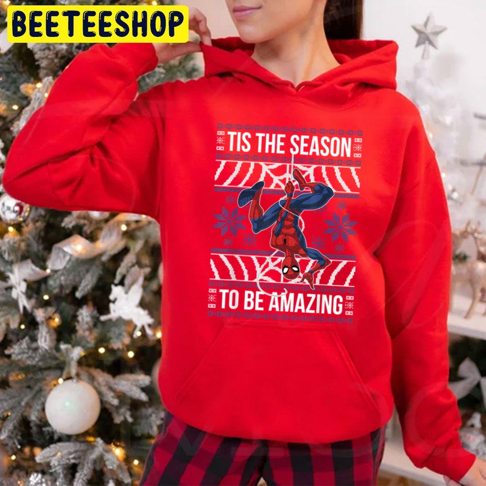 Tis The Season To Be Amazing Spider Man Knit Pattern Christmas Trending Unisex Hoodie