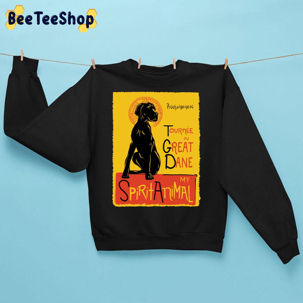 Tournee Ou Great Dane My Spirit Animal Funny Great Dane Cute Dog Chat Noir Mashup Art Design Trending Unisex Sweatshirt