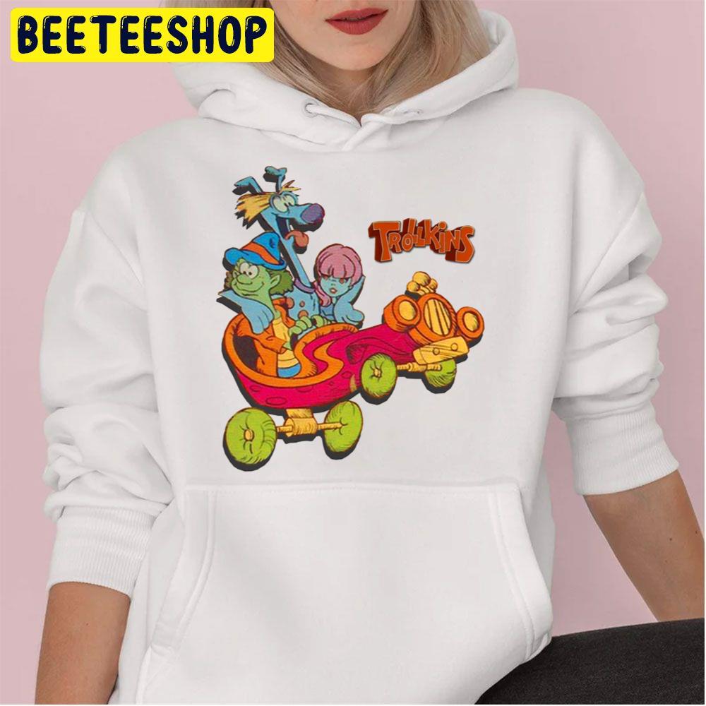 Trollkins Flooky Pixlee And Blitz 80s Retro Tribute Trending Unisex Hoodie