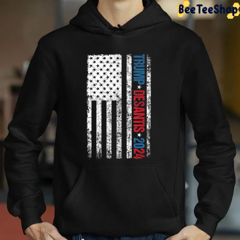 Trump Desantis 2024 Election American Flag Trending Unisex Sweatshirt ...