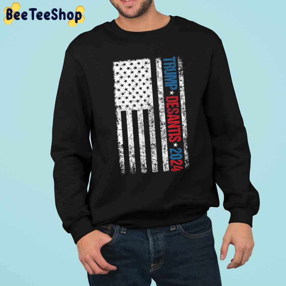 Trump Desantis 2024 Election American Flag Trending Unisex Sweatshirt