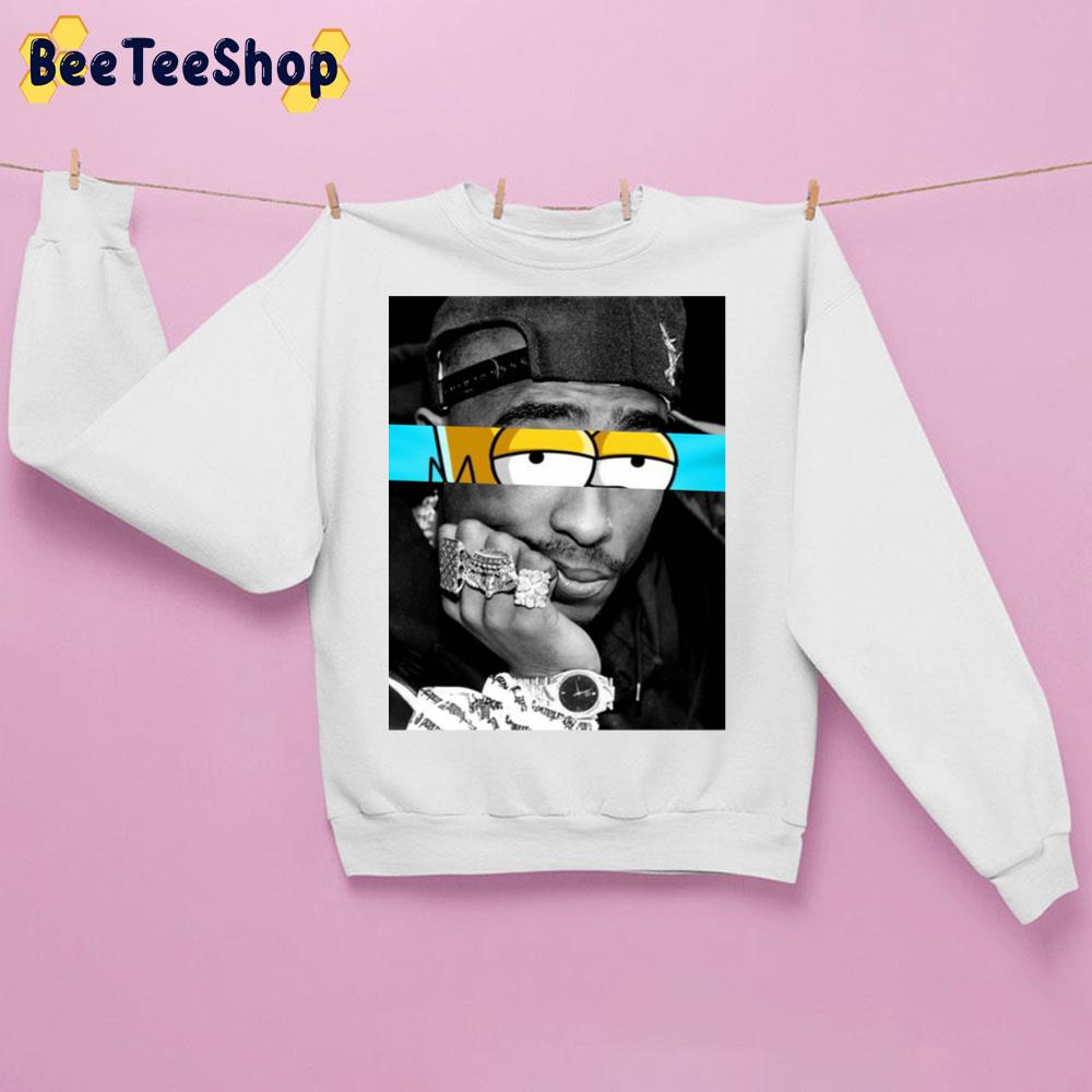 Tupac With Bat Simpson Eyes Trending Unisex Sweatshirt