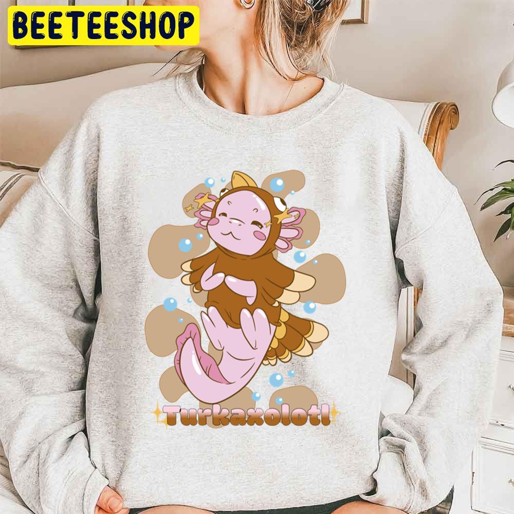 Turkaxolotl Thanksgiving Kawaii Axolotl Trending Unisex Sweatshirt