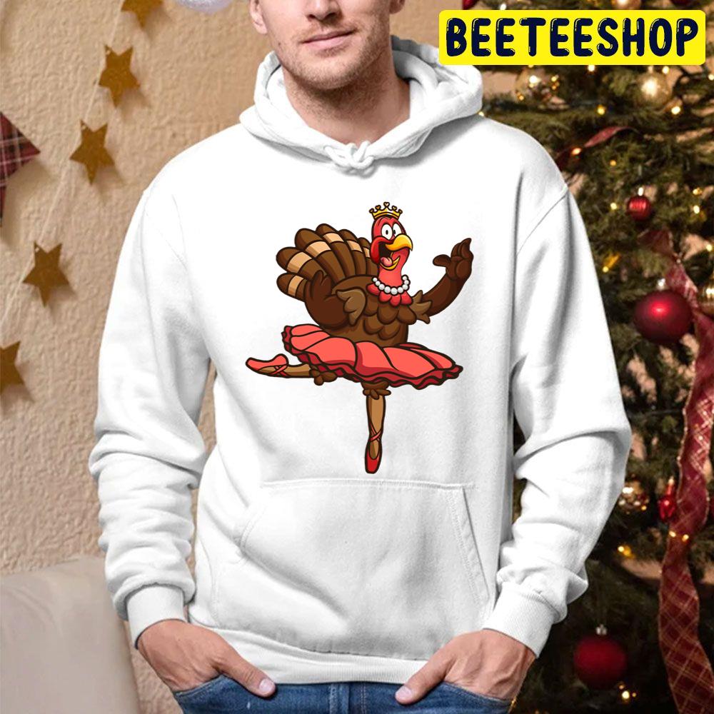 Turkey Ballerina Thanksgiving Trending Unisex Hoodie