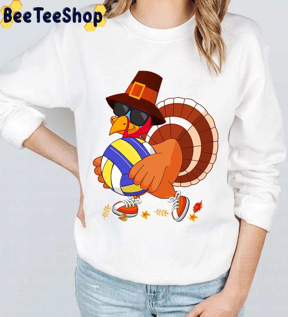 Turkey Playing Volleyball Thanksgiving Trending Unisex Sweatshirt