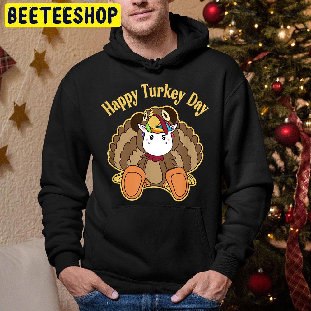 Unicorn Cosplay Turkey Happy Thanksgiving Trending Unisex Hoodie