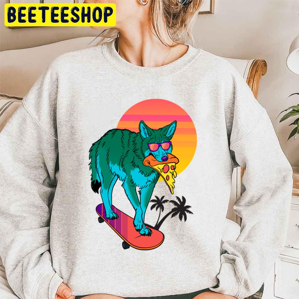 Vaporwave Coyote Trending Unisex Sweatshirt