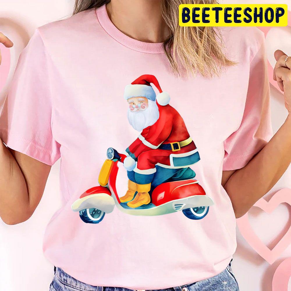 Vintage Pink Santa Claus Merry Christmas Trending Unisex T Shirt