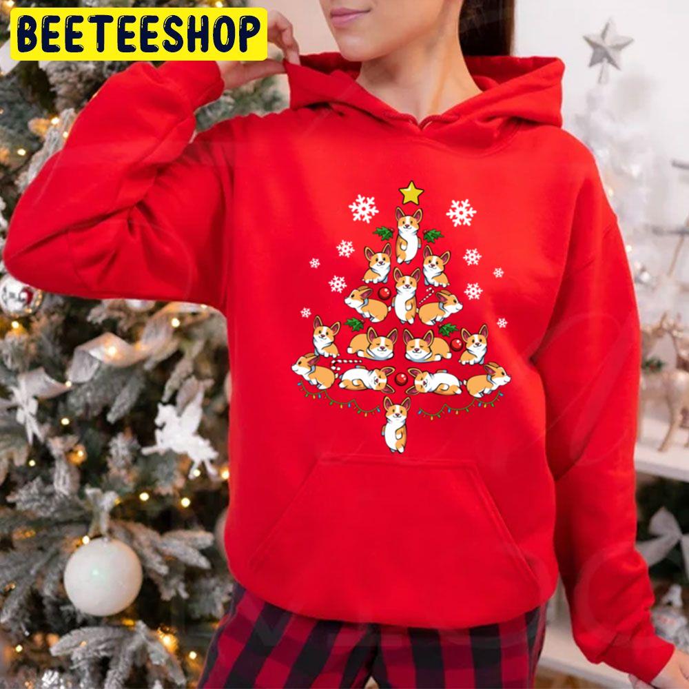 Welsh Corgi Christmas Tree Trending Unisex Hoodie