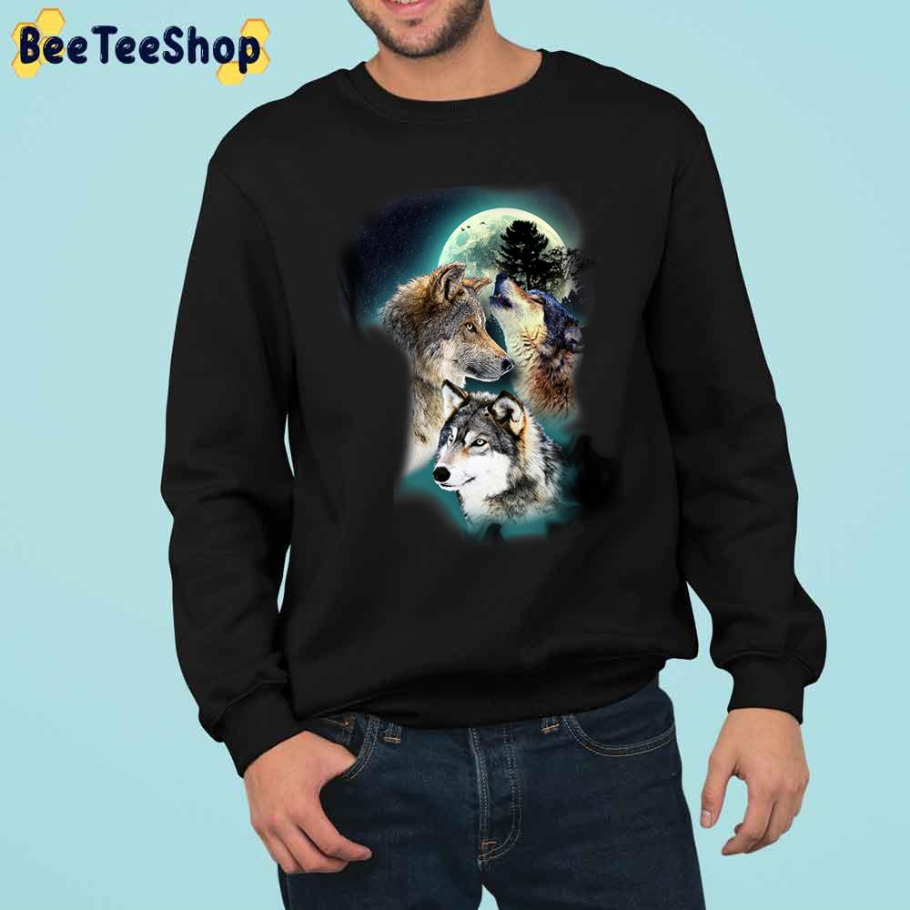 Wolf Wolves Moon Mountain Trending Unisex Sweatshirt