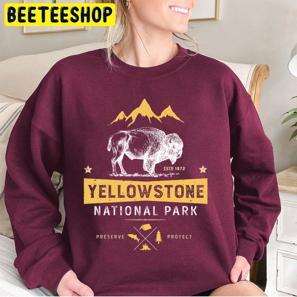 Yellowstone National Park Bison Buffalo Vintage Trending Unisex ...