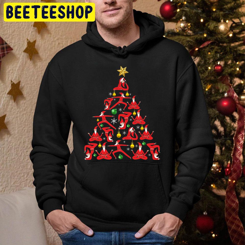 Yoga Santa Tree Funny Xmas Trending Unisex Hoodie