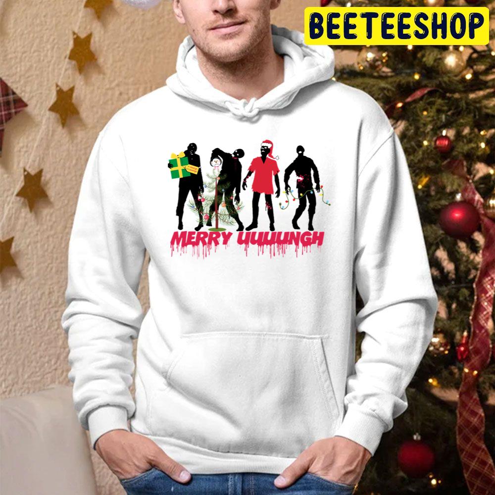 Zombies Decorating Christmas Tree Trending Unisex Hoodie