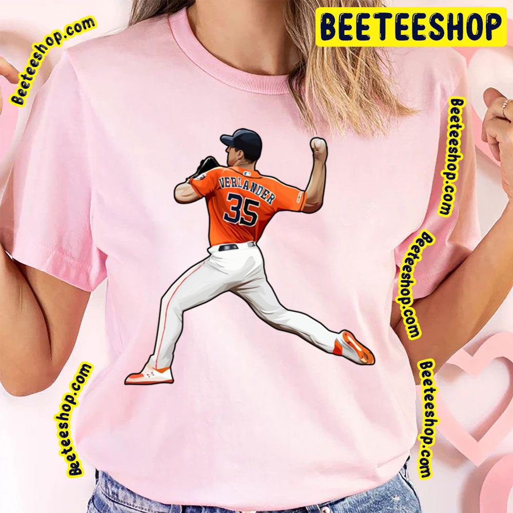 35 Throwball Justin Verlander Funny Retro Art Baseball Trending Unisex T-Shirt