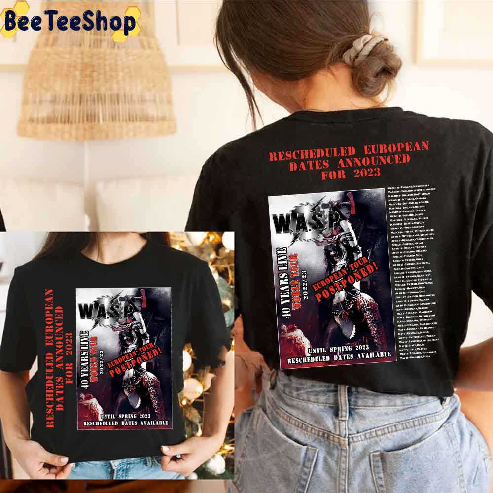 40 Years Live World Tour Rescheduled European Dates Announced For 2023 Double Side Trending Unisex Shirt