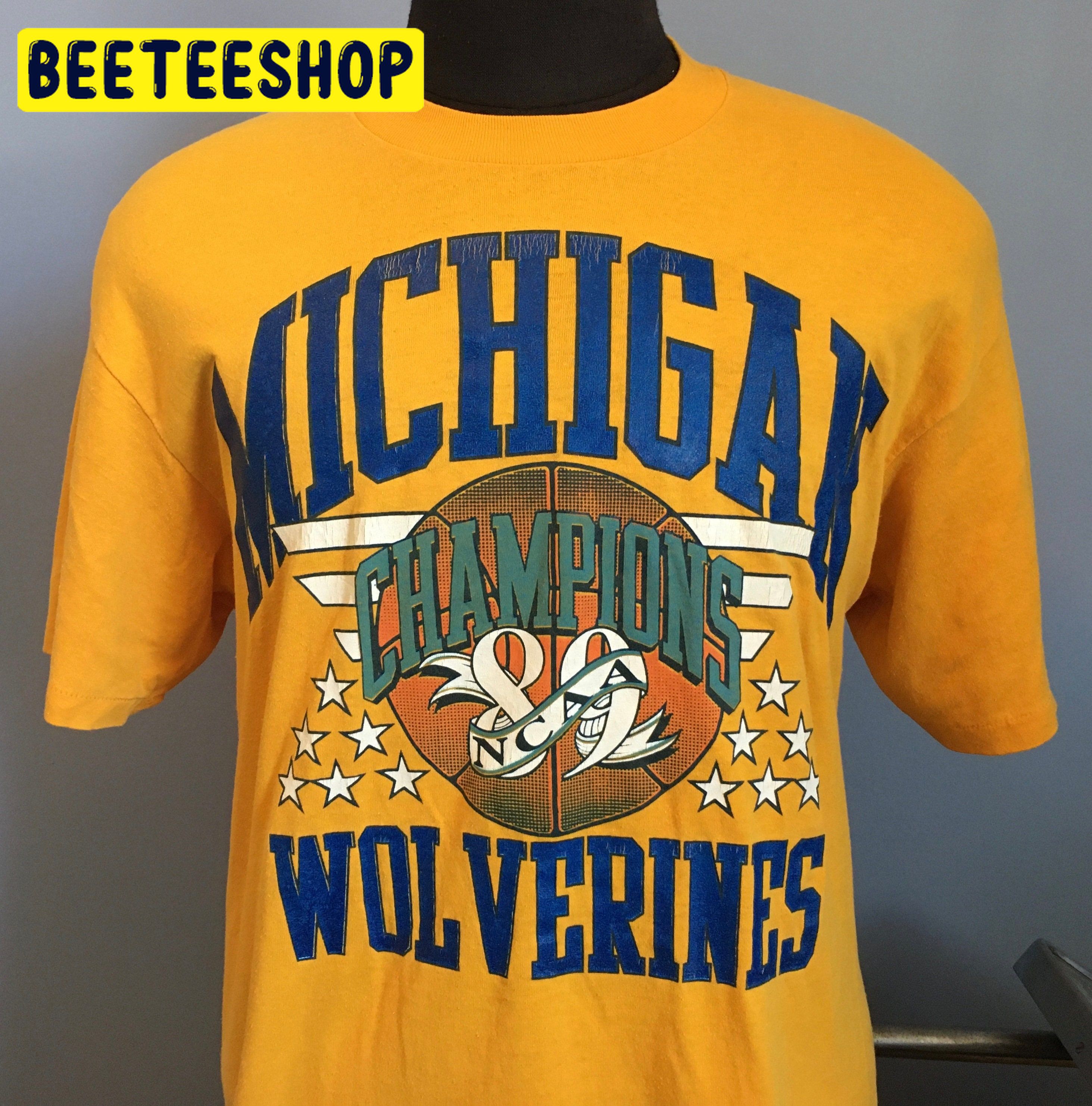 80s Vintage Michigan Wolverines University 1989 Champions Basketball Trending Unisex Shirt