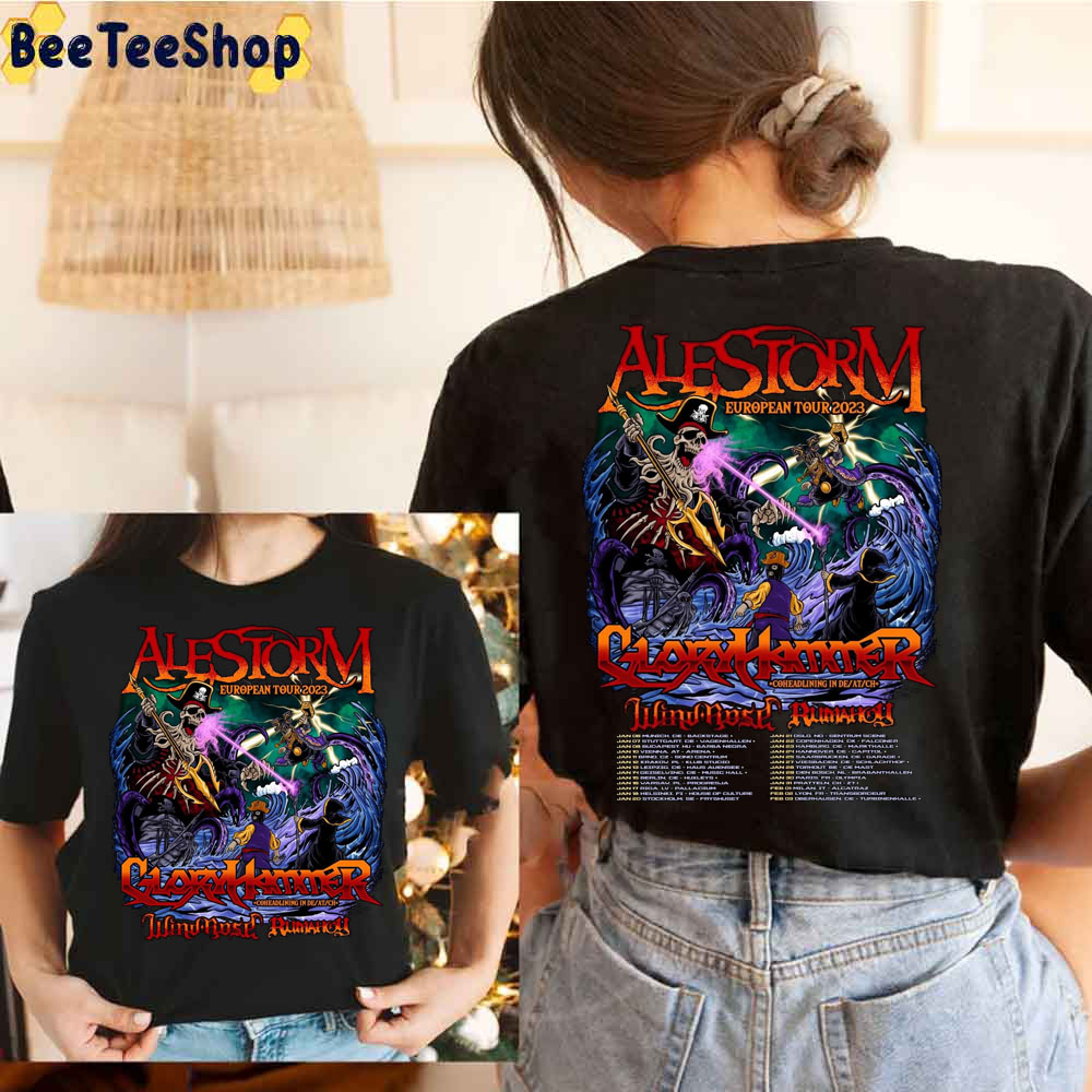 Alestorm European Tour 2023 With Dates Double Side Trending Unisex Shirt