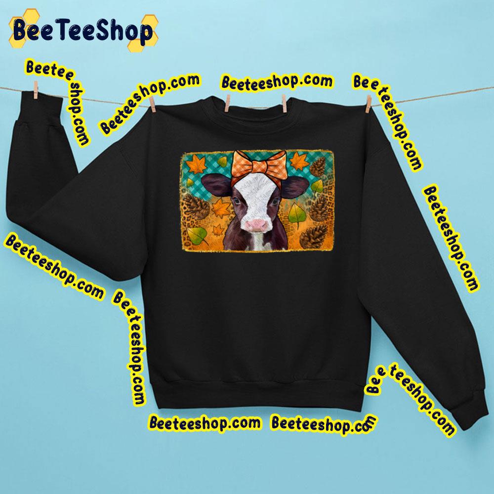 Autumn Baby Cow Fall Pumpkin Trending Unisex Sweatshirt