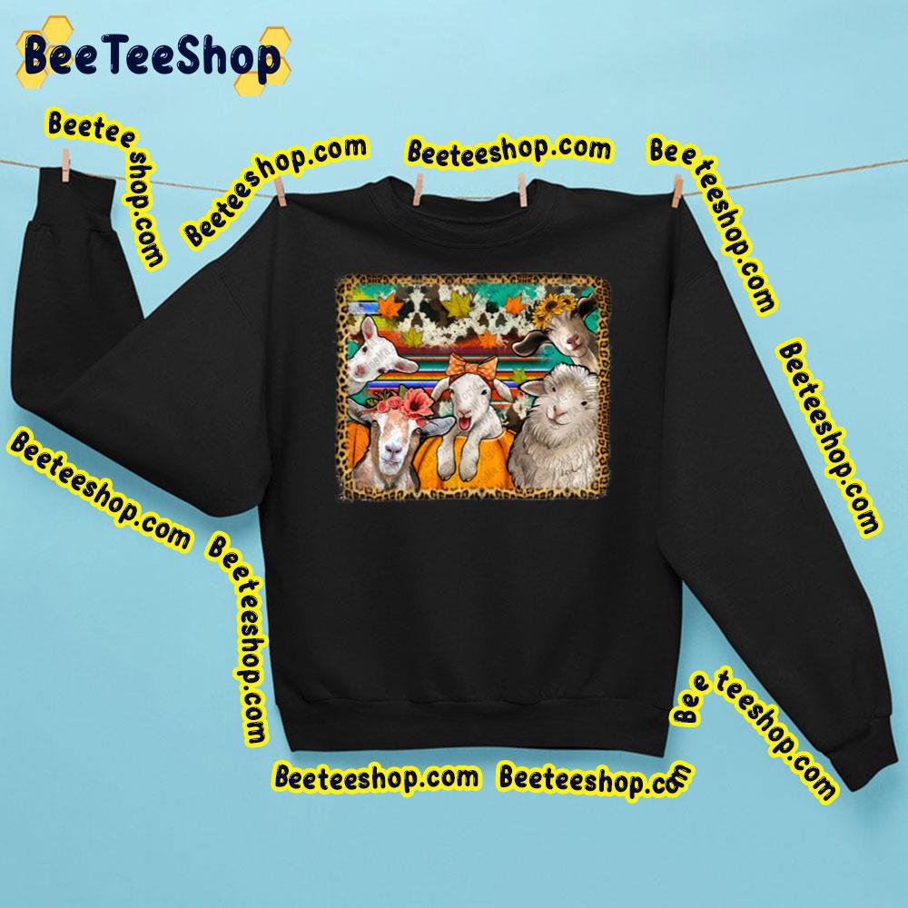 Autumn Farm Animals In A Pumpkin Baby Sheep Trending Unisex Sweatshirt