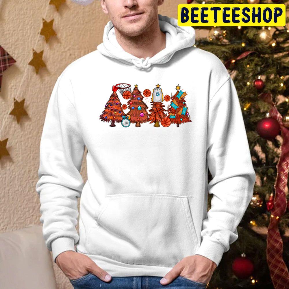 Basketball Christmas Trees Trending Unisex Hoodie